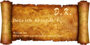 Detrich Kristóf névjegykártya